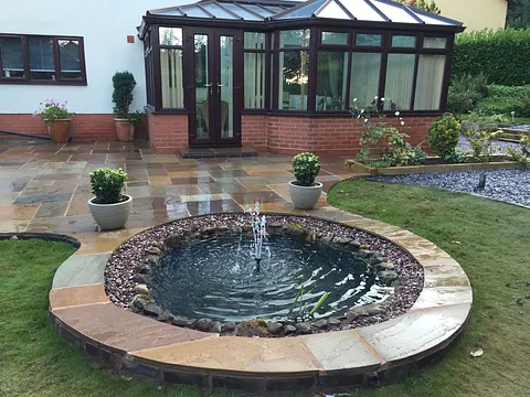 water feature in garden