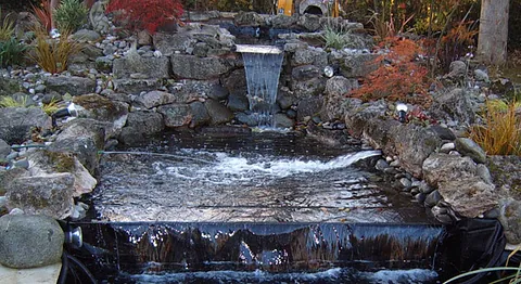 ponds and waterfall